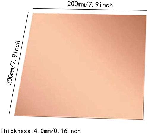 Folha de latão Huilun Folha de cobre Espessura de cobre roxo 0. Material de metal de 16 polegadas para artesanato