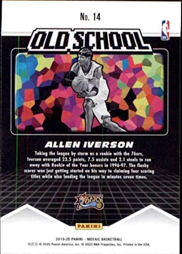 2019-20 Panini Mosaic Old School #14 Allen Iverson Philadelphia 76ers NBA Basketball Card NM-MT