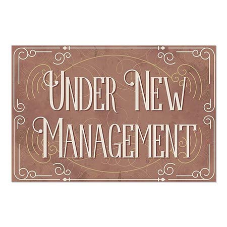 CGSignLab | Janela Sob New Management -Victorian Card se apegar | 18 x12