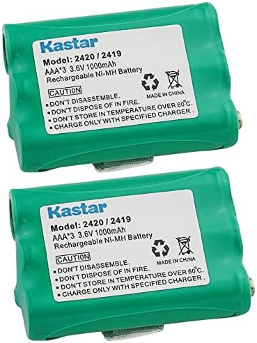 Kastar 2-Pack Battery Replacement for AT&T 1215, 1225, 1231, 2115, 2120, 2125, 2231, 2419, 2420, 2715, 2725, 2820, 282H, 5630, 5633, 5815, 5915, 5925 E1215, E1225, E2115, E2120 , E2125, e2715, e2725