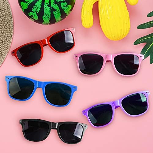 Óculos de sol infantis Bulk 24 pacote, infantil infantil de óculos de sol Favores, óculos de sol de neon a granel