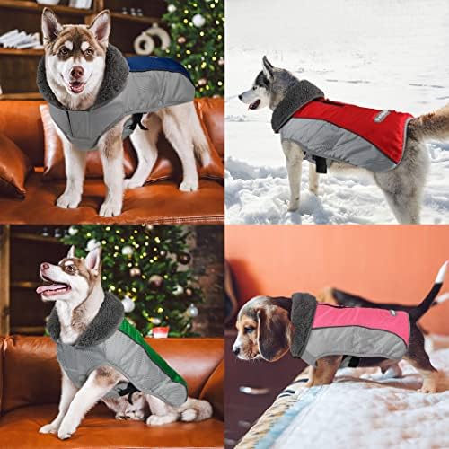 Casaco de inverno para cachorro, jaqueta de cachorro ripstop com listras refletivas, suéter de cães