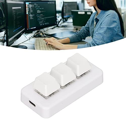 Mini -teclado programável gowenic, 3 teclas teclado macro mecânica USB RGB Backlit Tecling Plug do teclado