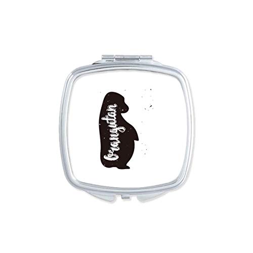 Orangotango Black and White Animal Mirror Portátil Compact Pocket Maquiagem de dupla face de vidro