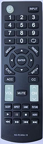 Controle remoto NS-RC4NA-18 Compatível com TVs Insignia