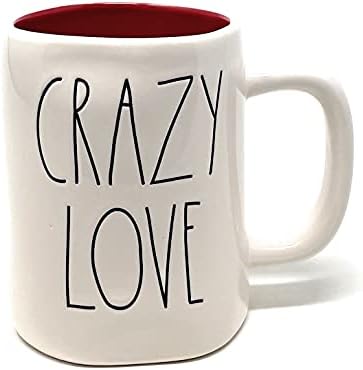 Rae Dunn Crazy Love With Red Interior Coffee Tea Caneca Artisan Collection by Magenta LL