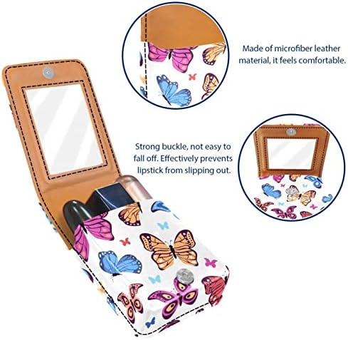 Borboletas impressão colorida mini maquiagem de maquiagem batom saco de armazenamento saco de lábios Bolsa labial