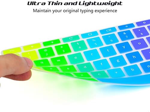 2 pacote de tampa do teclado Pacote para o Chromebook HP 14A-NA 14A-NA0010NR/NA0021NR/NA0226NR/NA0030WM/A-NA0023CL, HP Chromebook 14-db 14-CA 14-AK 14-DB0020NR 14-CA064DX, Rainbow+ Clear
