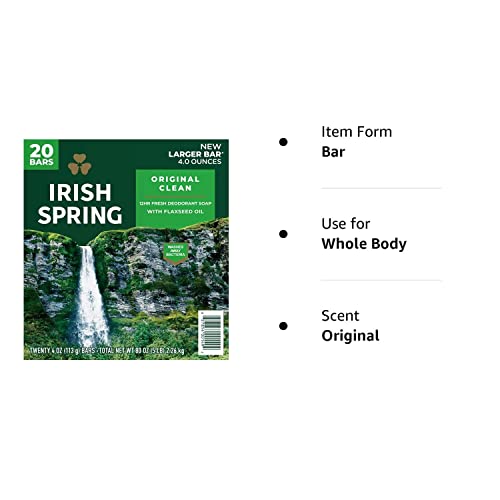 Sabão de desodorante original da primavera irlandesa, unissex, 3,75 oz
