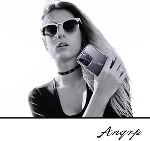 ANQRP Projetado para iPhone 14 Pro Max Crystal Clear Case, [Suporte a cargo sem fio] [anti-amarelo] Casa esbocada