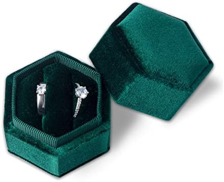Caixa de anel de veludo Kinbom para presentes de jóias, caixa de anel sexto