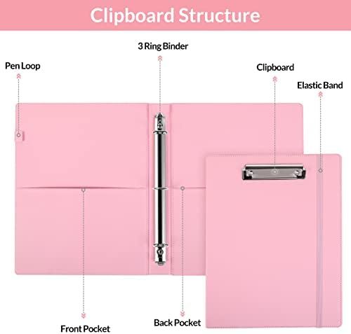 SkyDue Clipboard Folio com bloco de notas recarregáveis, 13,2 × 10,2 Pasta de plantio