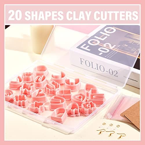 Jartian Polymer Clay Cutters Conjunto, 20 PCs Redurs de brinco de argila para jóias de argila de