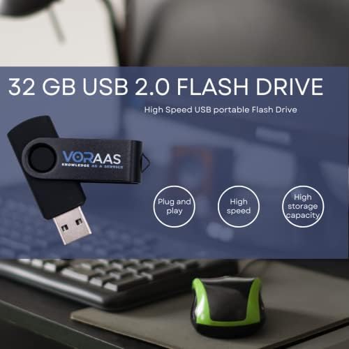Voraas 32GB USB 2.0 Flash Drive Memory Stick Jump Drive bom para armazenar e fazer backup de documentos, fotos