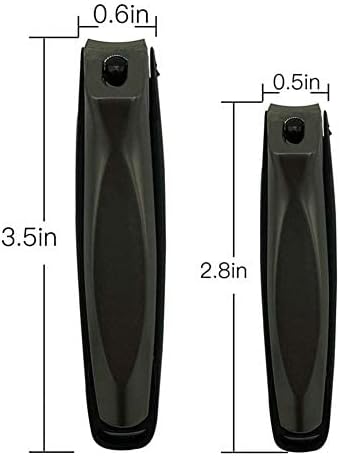 Conjunto de Clipper de unhas - 2 PCs preto em aço inoxidável unhas de unhas de unhas Cuttador de camaras