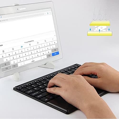 Teclado de onda de caixa compatível com o teclado Bluetooth do Samsung Galaxy Note 20 Slimkeys com trackpad, teclado portátil com trackpad - Jet Black