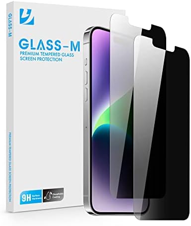 Protetor de tela de privacidade Glass-M [2 pacote] para iPhone 14 Pro, tampa de tela anti-Peep anti-Peep de