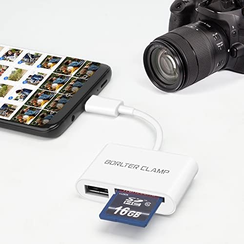 SD Card Reader, BorlterClamp USB C SD Card Reader, Micro SD TF Card Reader, Adaptador de leitor de cartão de memória
