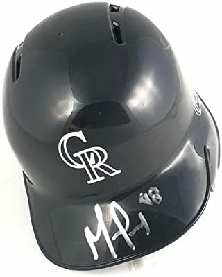Alemão Marquez assinou mini capacete PSA/DNA Colorado Rockies autografado - Mini capacetes MLB autografados