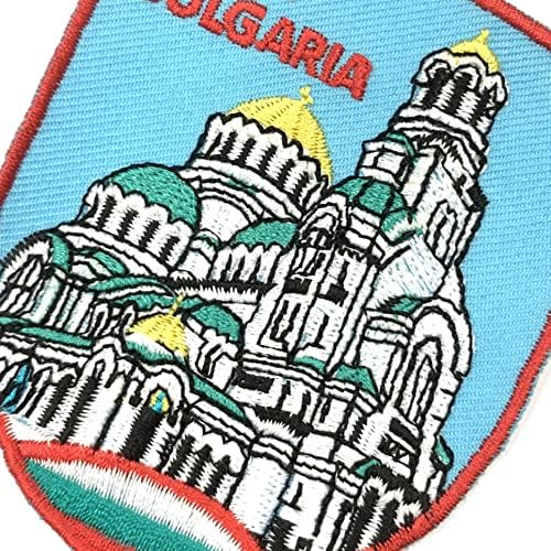 A-One Alexander Nevsky Cathedral Crachá criativo + Pino de lapela da bandeira da Bulgária, Broche de Bandeira