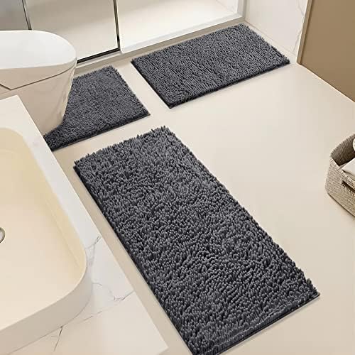 Tapetes de banho amConsure para banheiro 3pcs Banho conjunto de tape