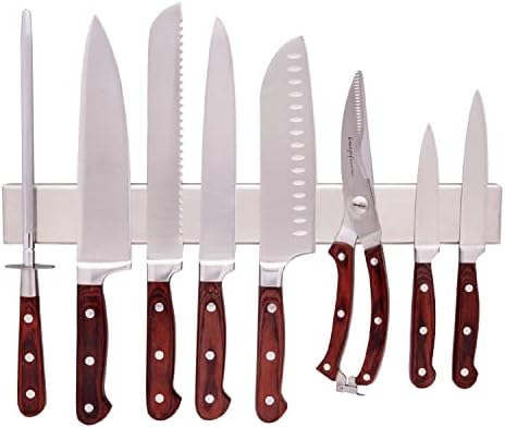 Porta de faca magnética para parede - 16 polegadas poderosas fanática de faca de cozinha em aço inoxidável - Use como suporte de faca magnética, organizador da faca, rack de faca, barra de faca e suporte para ferramentas por grande casa