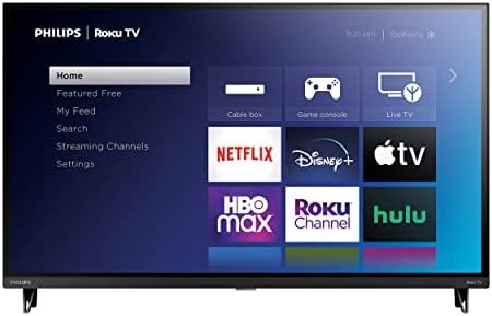 Philips 32 polegadas 720p HD LED Roku Smart TV com aplicativo de controle de voz, airplay, fundição