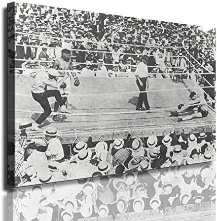 Jack Dempsey vs Jess Willard Vintage Boxing Poster, Retro Retro preto e branco Boxing Poster Poster Arte da