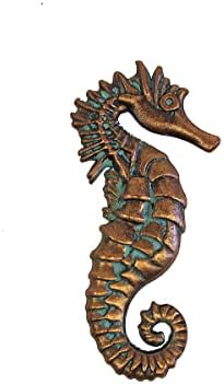 Gurus do tesouro Verdigris Copper Metal Seahorse Armário de cozinha Pull Dreta Drawer Knob Hardware