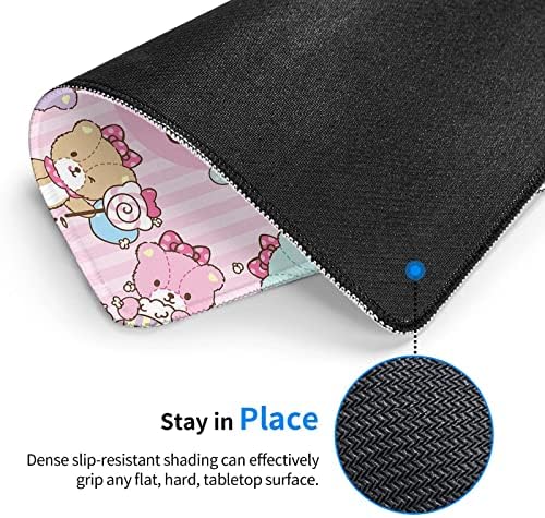 Anime Mouse Pad para mulheres Kawaii Gaming Mousepad Cute Mouse Tat com bordas costuradas para escritório e tamanho