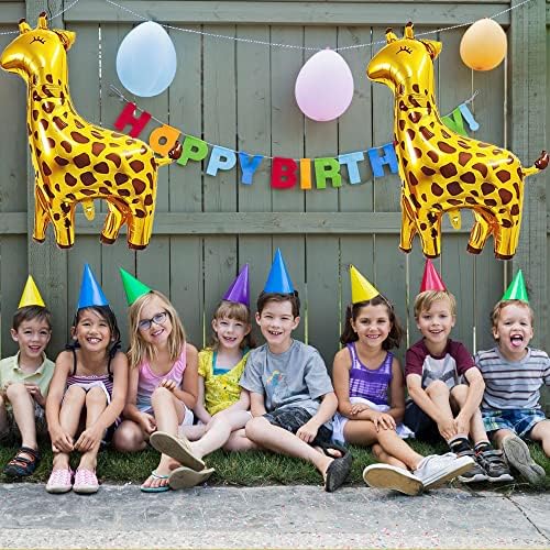 Balões de giraffe hccy fomem balões mylar para festa de festa de festa de aniversário 46,5 2pcs