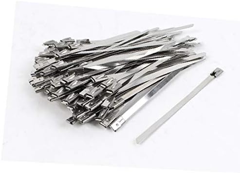X-Dree 100pcs aço inoxidável com revestimento de zíper com mangueira de tubo (100 piezas de acero hemoxidável