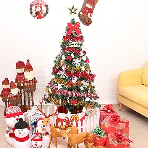 Árvore de Natal de Cyzpf com iluminação 150cm mini ornamentos artificiais de suspensão decoração de natal