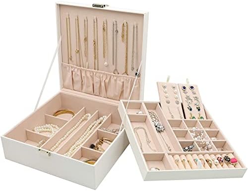 Pacote de caixas de jóias da Procase com conjunto de 4 bandejas de organizador de jóias empilháveis