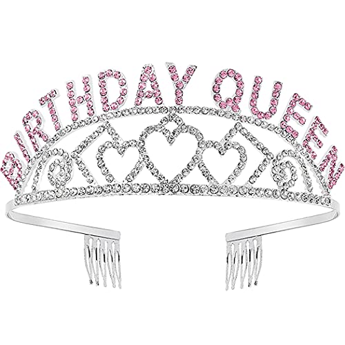 Aprie aniversário tiara para feminino de aniversário rosa rainha da cabeça de cabeça feliz aniversário tiara e coroa