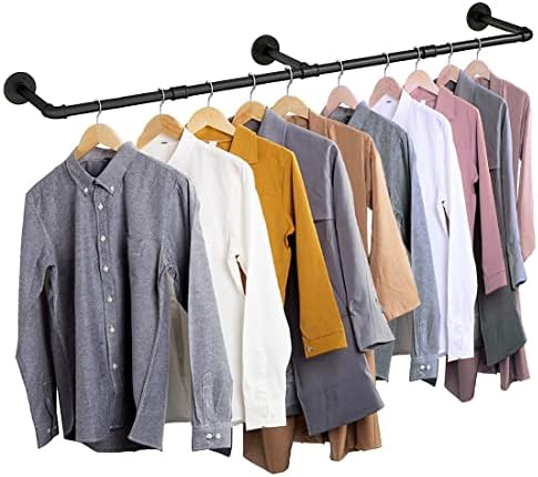 Rack de roupas de tubulação industrial de piloo, 72 polegadas, roupas destacáveis ​​de roupas