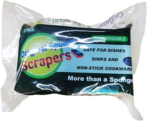 Esponjas de esponja originais esponjas de esfoliação pesada, esponjas para limpar a cozinha e a casa, esponjas pesadas seguras para panelas não revestidas, 2 pacote