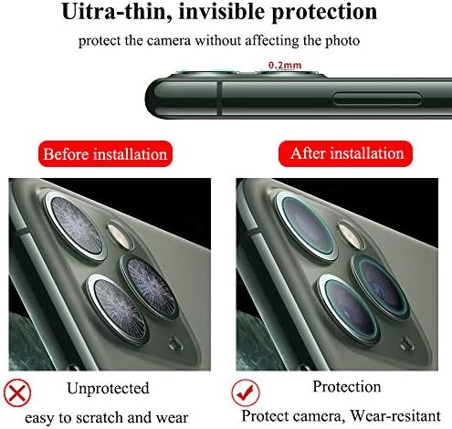 Compatível com Apple iPhone 11 Pro Max 2 Pack Screen Protector e 2pack Câmera Lente de vidro temperado 3D