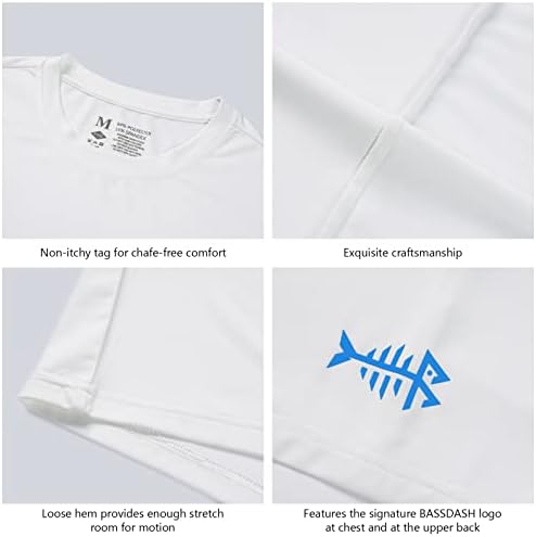 Bassdash Men's UPF 50+ Camisas de pesca de manga curta Desempenho de resfriamento UV Sun Protection Camisetas