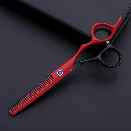 Tesoura de corte de cabelo, 6 polegadas Profissional Japão 440c Vermelho e preto tesoura de cabelo cor de corte