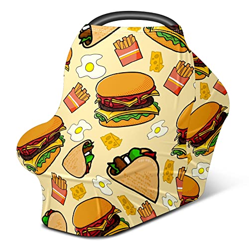 Capas de assento de carro para bebês queijo batatas fritas Hamburger Cover de enfermagem de alimentos