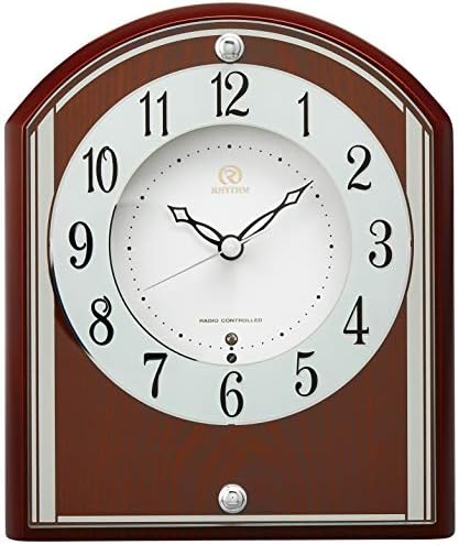 RHYTMM RHG-S78 Relógio de rádio, relógio de mesa, relógio de alta qualidade, acabamento no espelho, marrom,