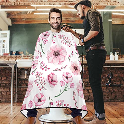 VISESUNNY barbeiro Cabo rosa Flor de poliéster Cabelo de corte de salão de salão Avental Avental