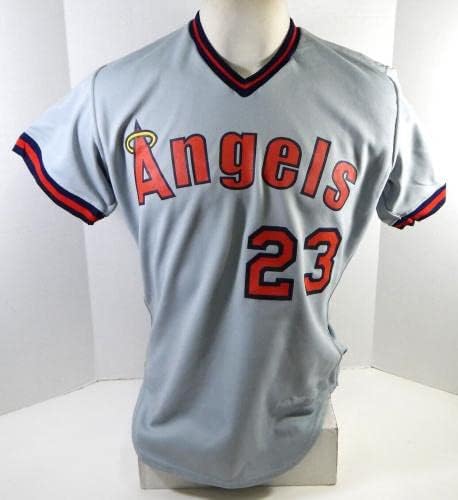 1986 Salem Angels 23 Game usou Grey Jersey 44 DP24247 - Jerseys de MLB usados ​​no jogo