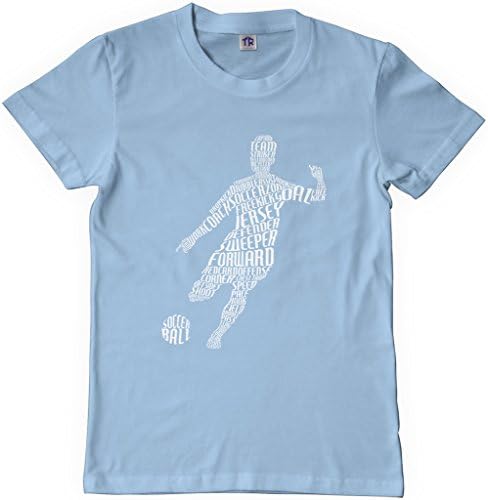 T-shirt tipografia para jovens do jogador de futebol dos meninos grandes da Threadrock
