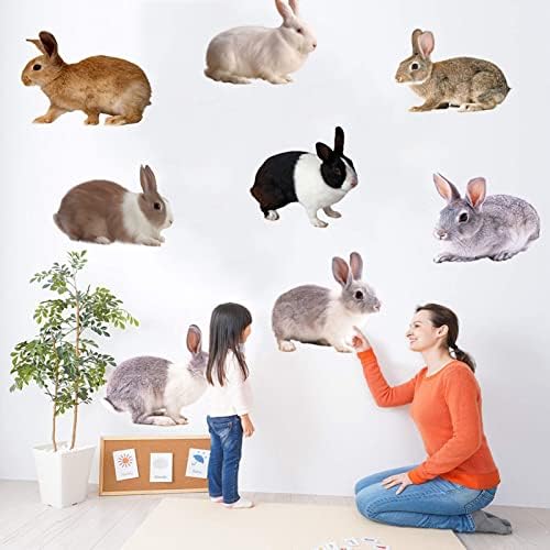 Namoro decalques de parede de coelho fofo coelho adesivos de parede 3d adorável fofo 8 coelhos coelhos coelhos