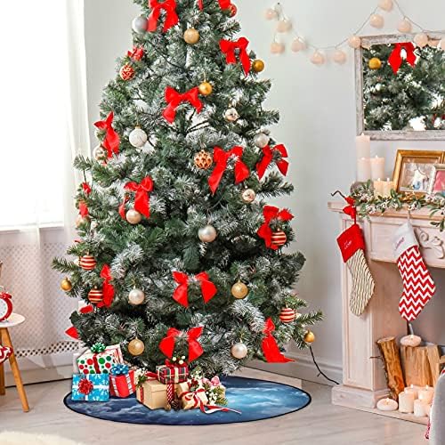 VISESUNNY Blue Night Night Galaxy Star Christmas Tree Tree Stand Mat Floor Protetor Absorvente Tree Stay Tape