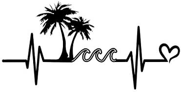 Palm Tree Beach Waves batbeat mkr adesivo de vinil de decalque | carros caminhões vans laptop laptop