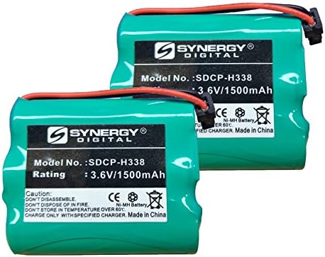 Baterias de telefone sem fio Synergy Digital, trabalha com o telefone sem fio Panasonic KX-TC183, o combo-pacote inclui: 2 x baterias SDCP-H338