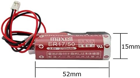 Yicuaa para Maxell ER17/50 17/50 3,6V 2750MAH AA PLC Bateria de lítio com plugue branco